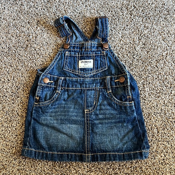 OshKosh Baby Girl Striped Denim Jumper Dress (Skirtall)